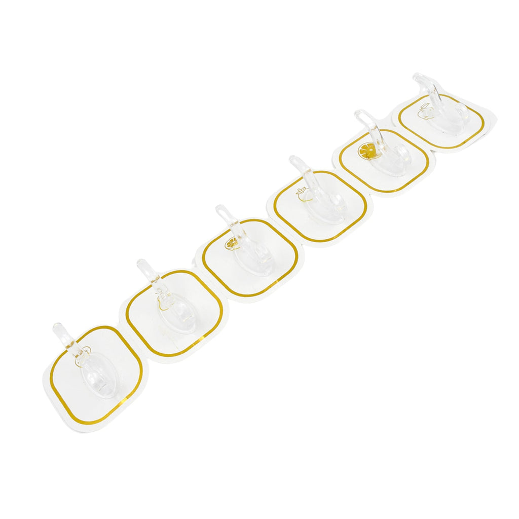 TRANSPARENT ADHESIVE WALL HOOK (6 PCS SET)