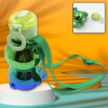 Cute Plastic Water Bottle with Strap & Stickers | Kids School Water Bottle with Straw (1 Pc)