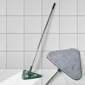 2-in-1 Extendable Triangle Mop – Retractable, 360° Rotating, Telescopic & Reusable Mop Heads (1 Pc)