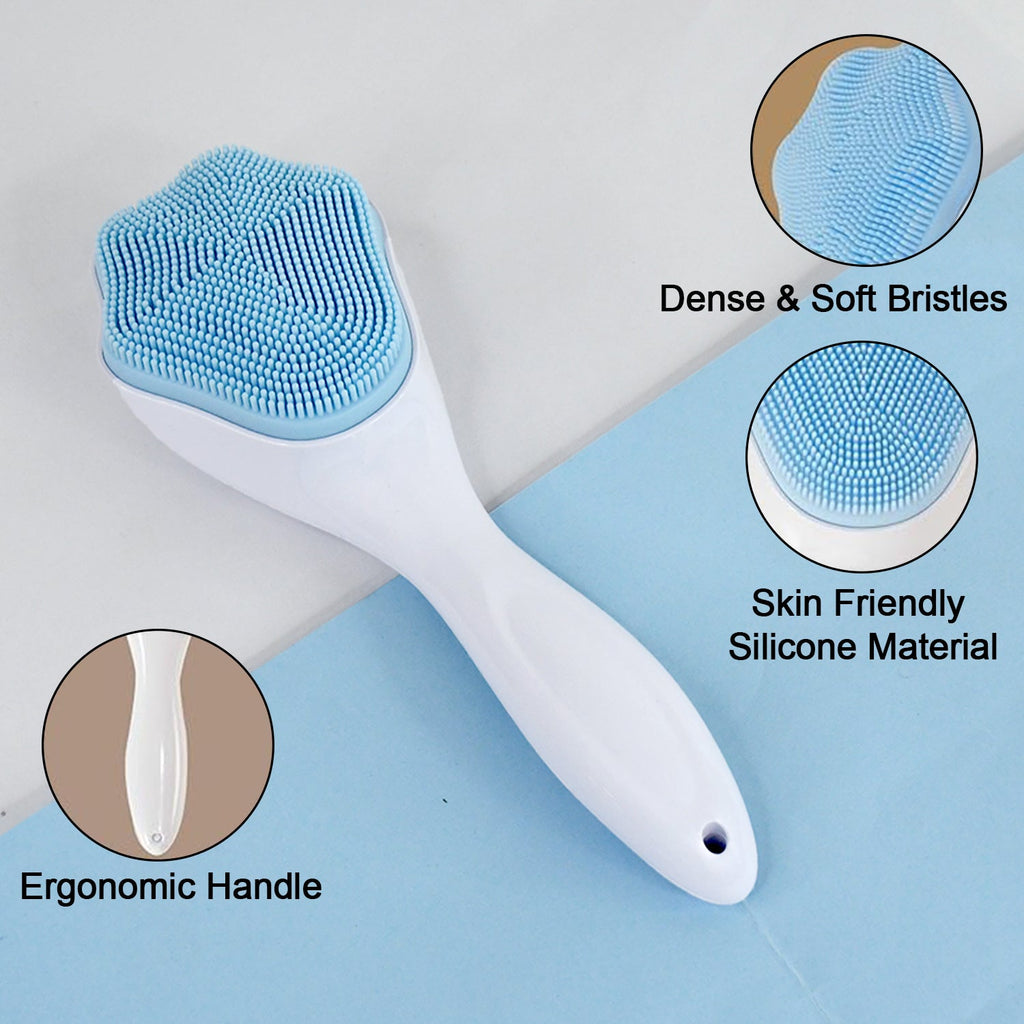 Silicone Face Scrubber Exfoliating Brush, Manual Handheld Facial Cleansing Brush (1 Pc)