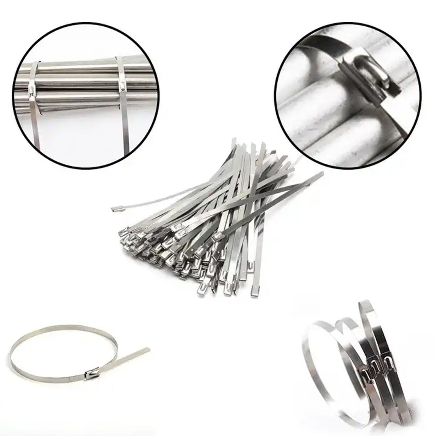 Stainless Steel Cable Ties for Solar & Home Use (100 Pc, 4.6x100mm)