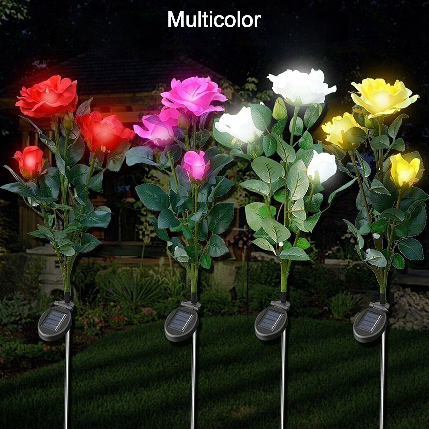 Outdoor flower solar lights