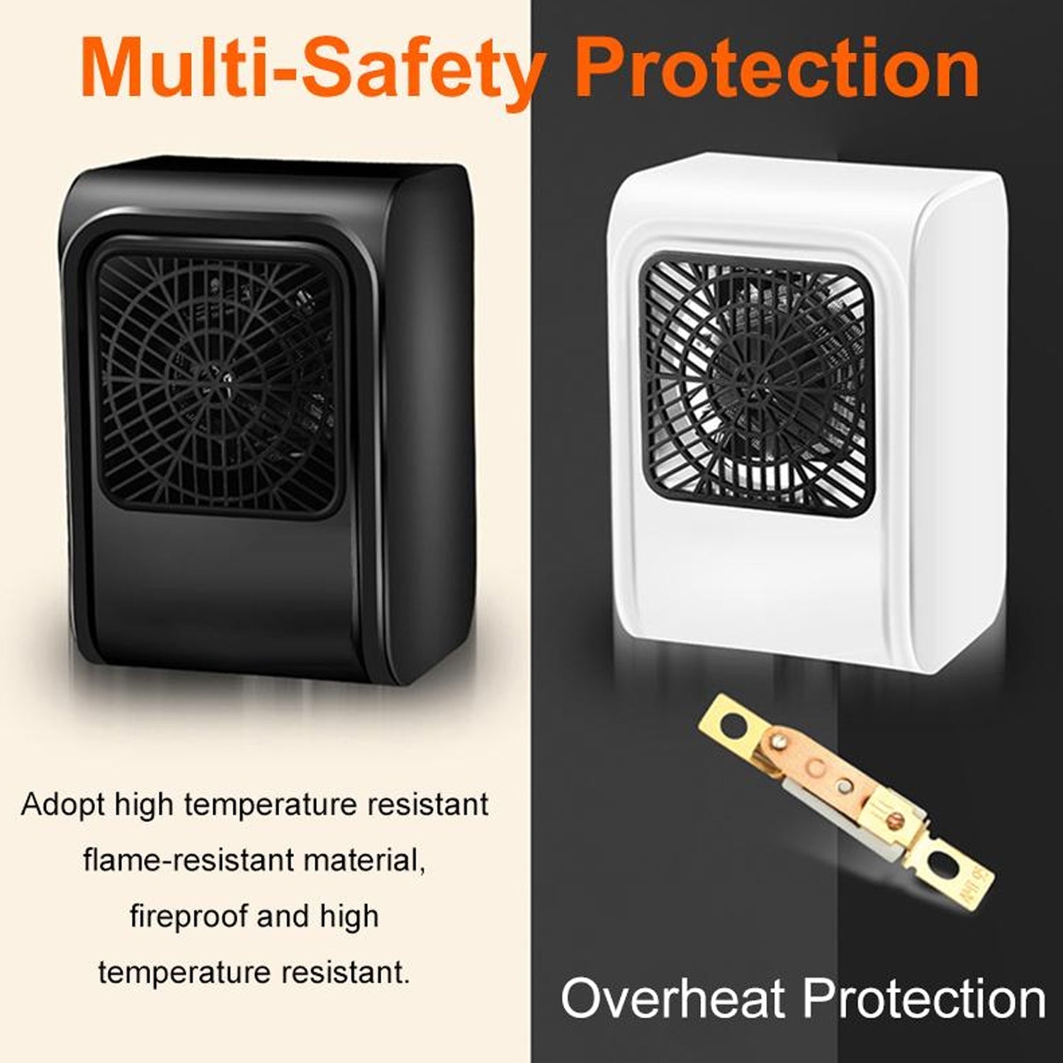 Room Heater 220V Brown Box Heater with Plug for Office & Bedroom Use