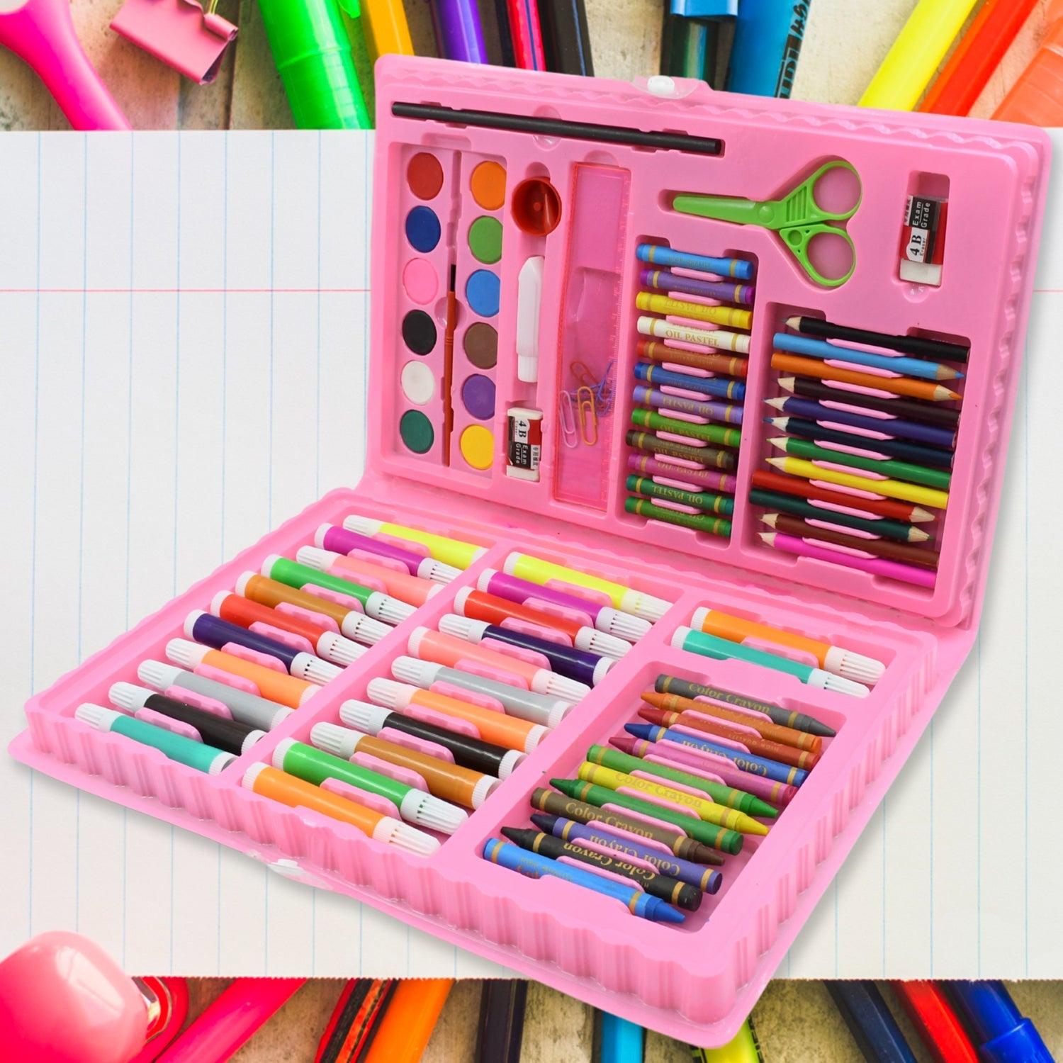 17978 Art Set Kids Art Supplies Coloring Case Kit Painting & Drawing Sets for Kids Boys Girls Gifts Toys Age 4 & Above - Mix Colors, Kids Colorful Bag (86 Pcs Set)