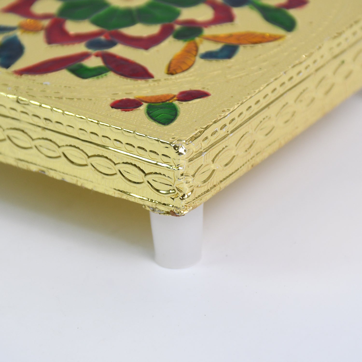 Handicraft Wood Chowki for Pooja , Wooden Bajot (1 Pc / Mix Descign & Color)