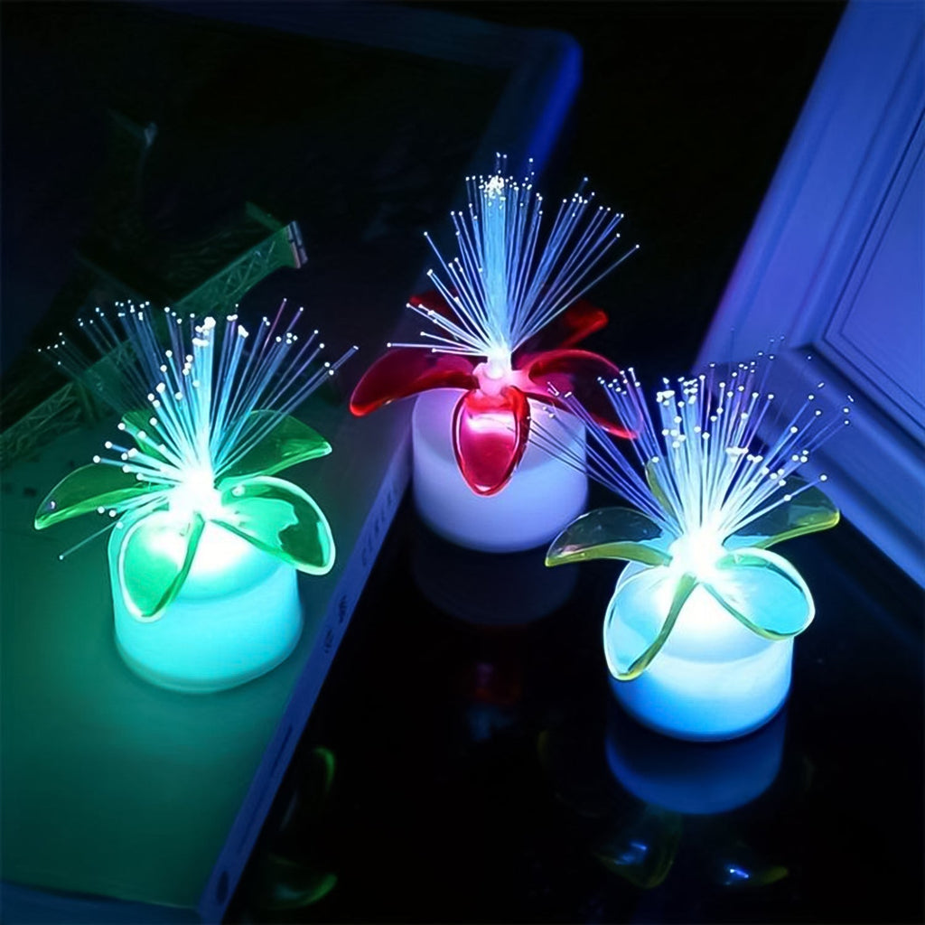 Fiber Optic Light, Mini Color Change LED Table Centerpieces, Light Up Candle, Diwali - Pack of 12
