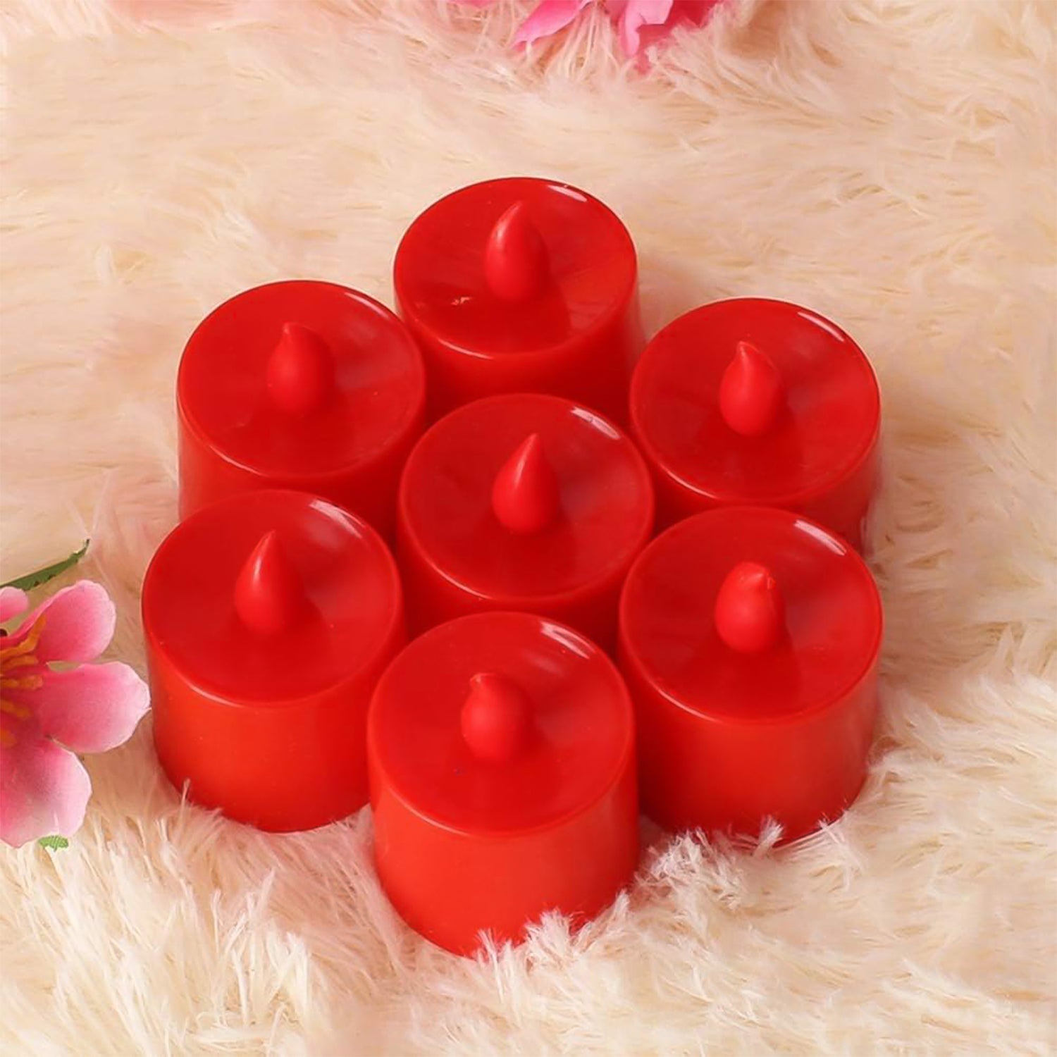 Electrical Candles Diya LED Tea Light, Diwali(1 Pc / Red)