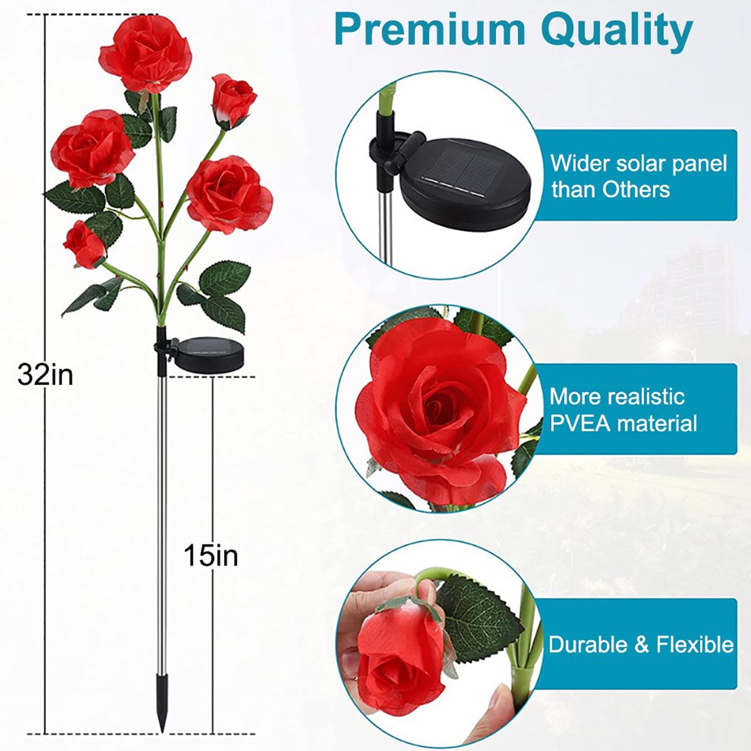 Waterproof garden rose lights