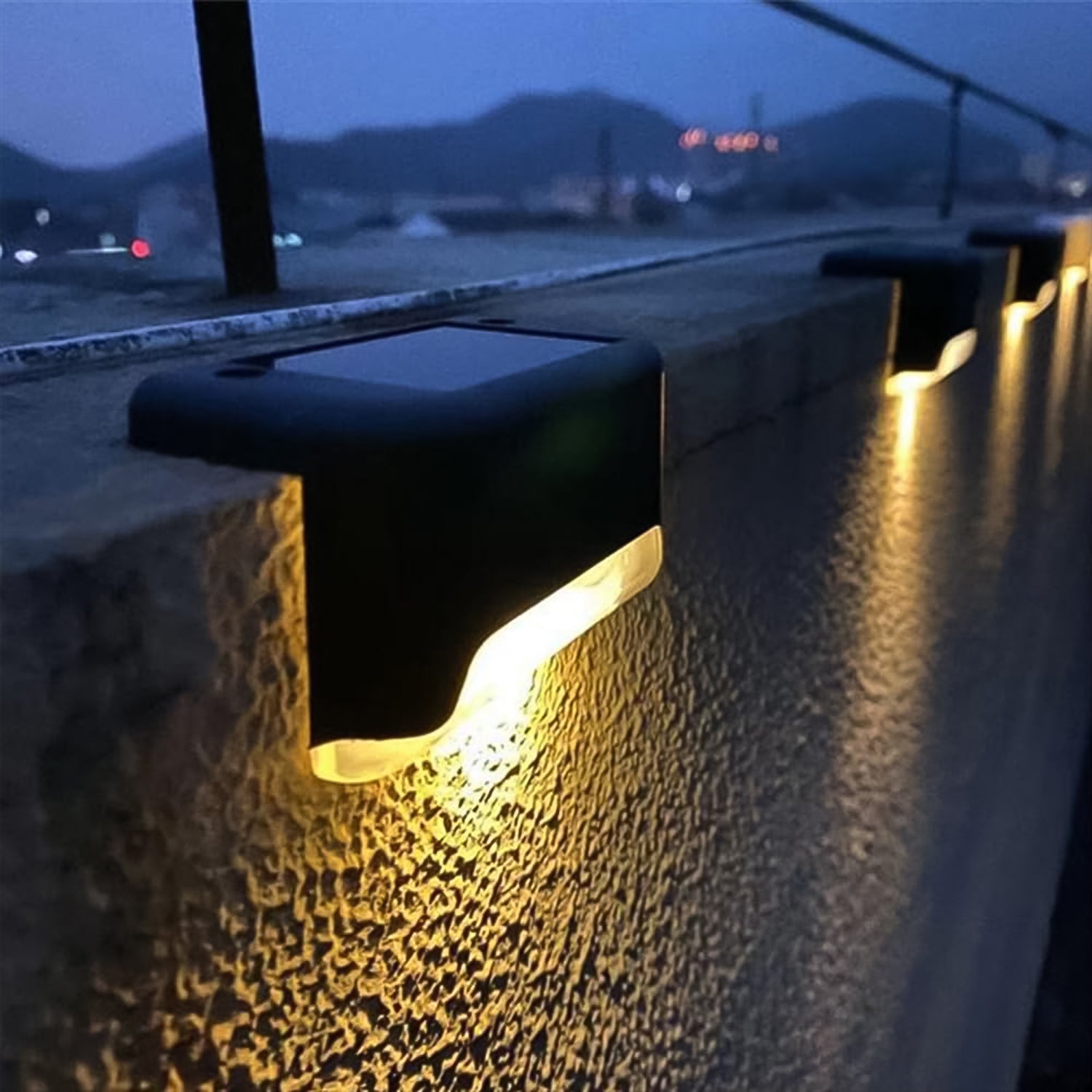 4-Piece Solar Waterproof Garden, Stair & Railing Lights