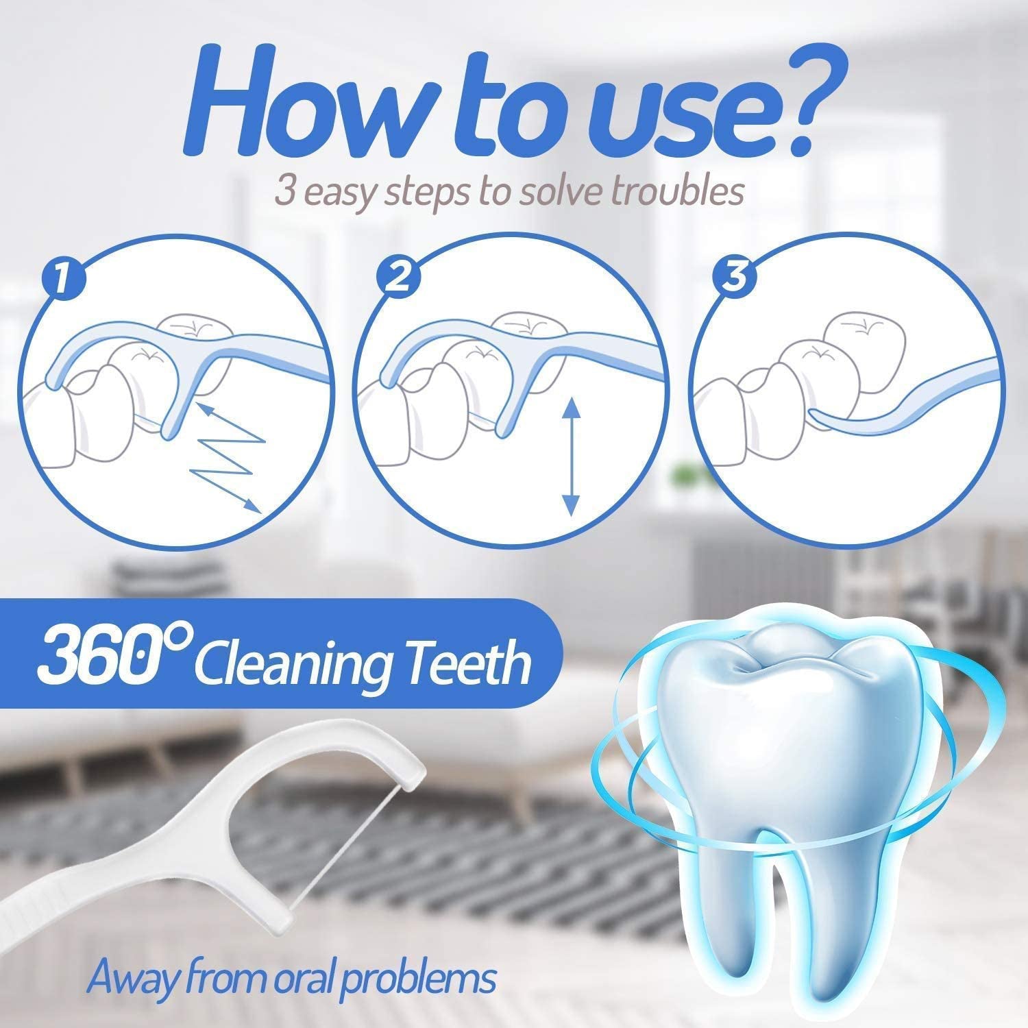 2 In 1 Tooth Picks Flosses, Portable Toothpicks, Resealable Oral Care Dental Flosser, Easy Storage Dental Pick for Fresh Breath and Healthy (300 Pcs Set)