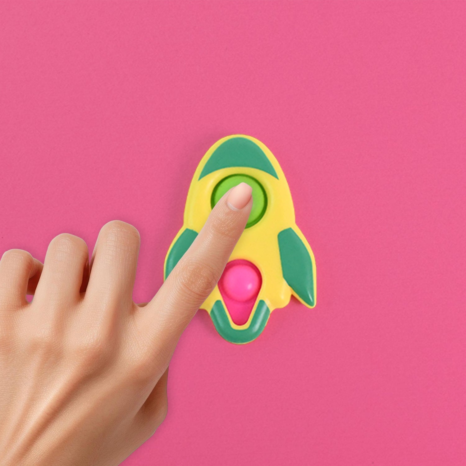 Rocket Shaped Dimple Keychain Toy (1 Pc)