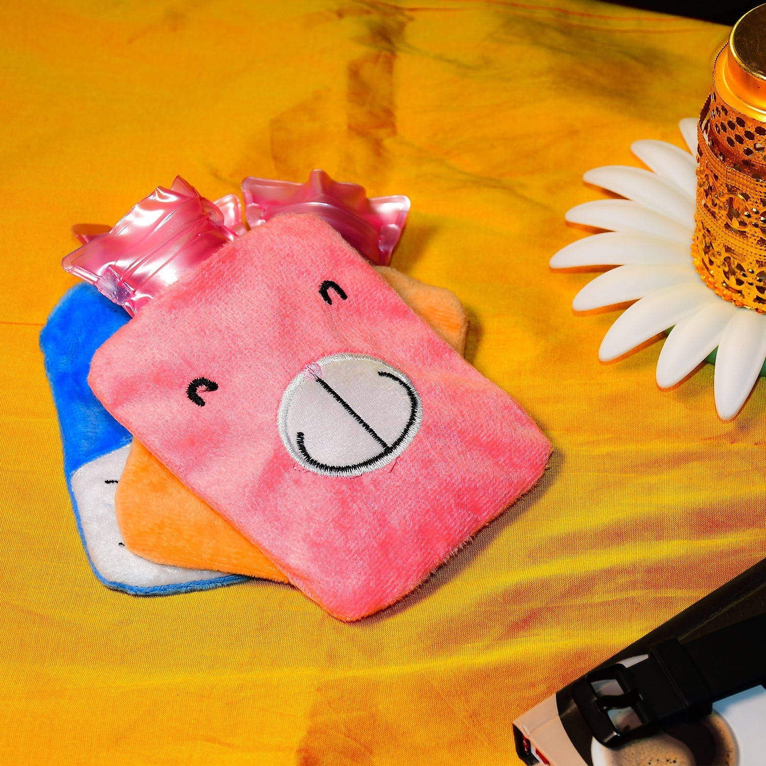 Pink Hot Water Bag with Cover – Relief for Neck, Shoulders & Cramps