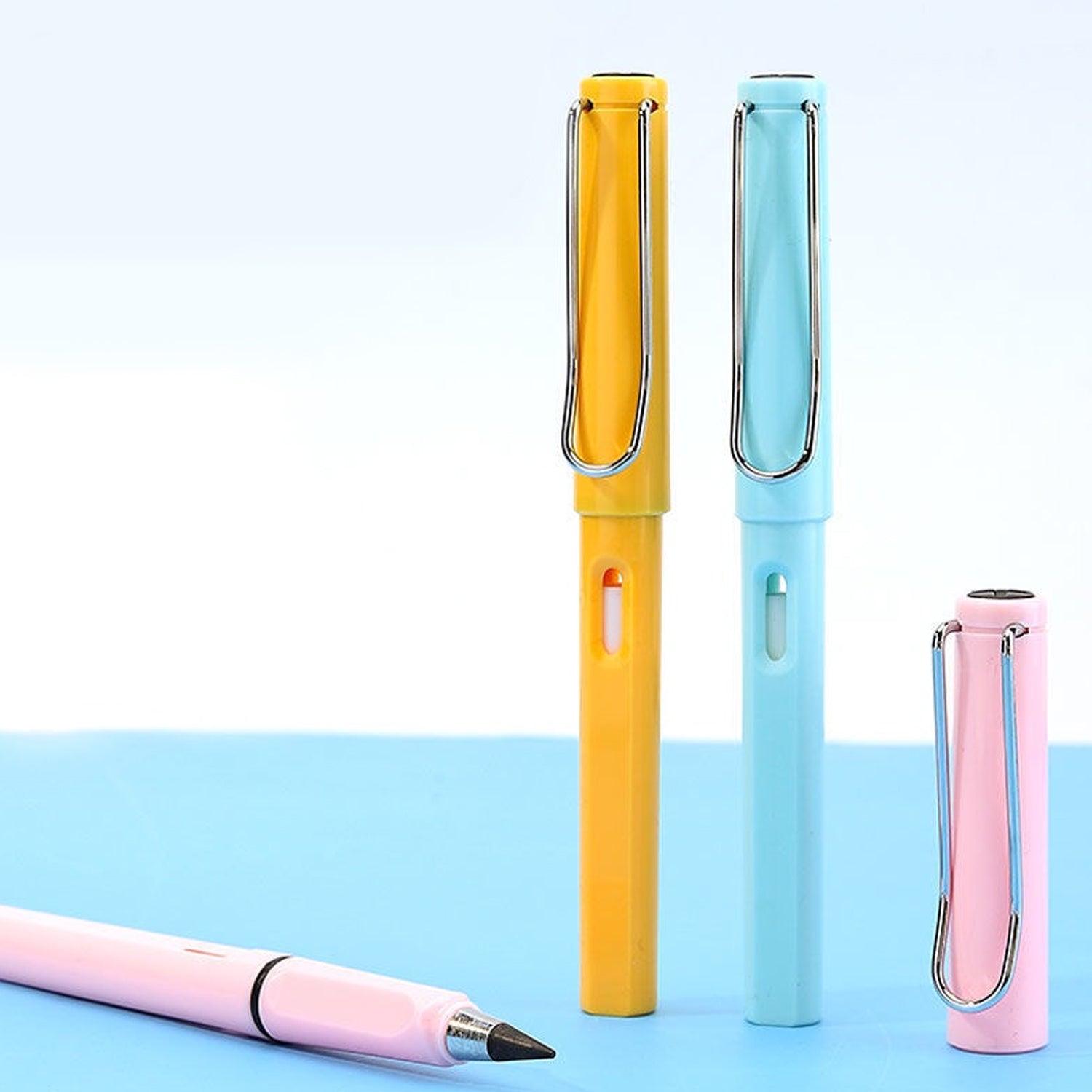 2-in-1 Everlasting Magic Pencil with Replaceable Eraser – Inkless, Reusable, Portable (1 Pc / Mix Color))