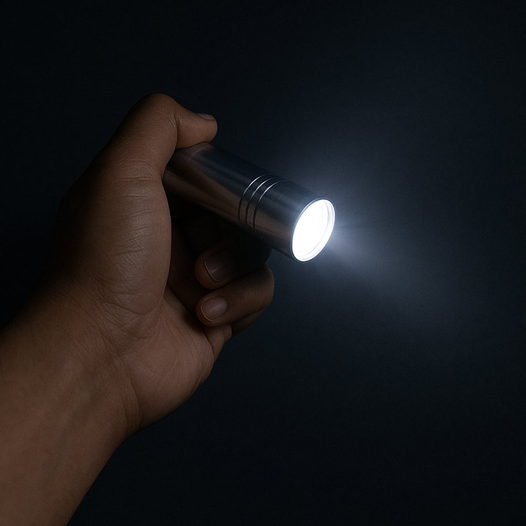Portable Mini Torch, Super-Bright Mini 6 LED Bulb Pocket Torches - Small Keyring Torch Flashlight for Camping, Hiking, DIY, Travelling, Outdoors and More 3 Battery operated (Battery not included / 1 pc / Mix Color )
