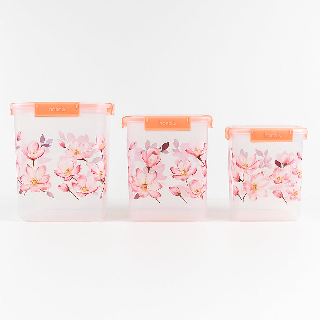 Organiza Floral Food Storage Set – 3 Pcs