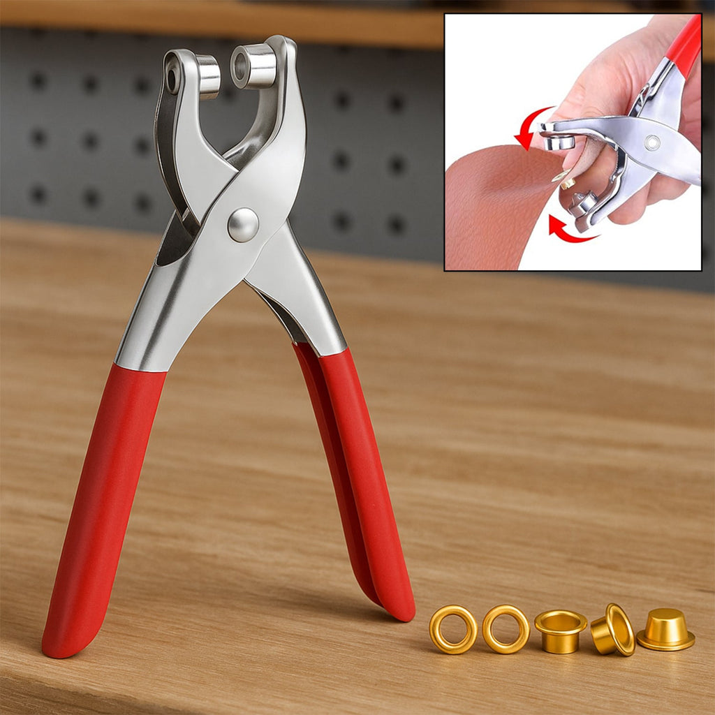 Grommet Setting Tool with 25 PCS Gold Eyelets Grommets Steel Hole Punch Setter Kit for Leather, Canvas, All Fabrics Men and Women Clothes, Shoes, Belts, Crafts