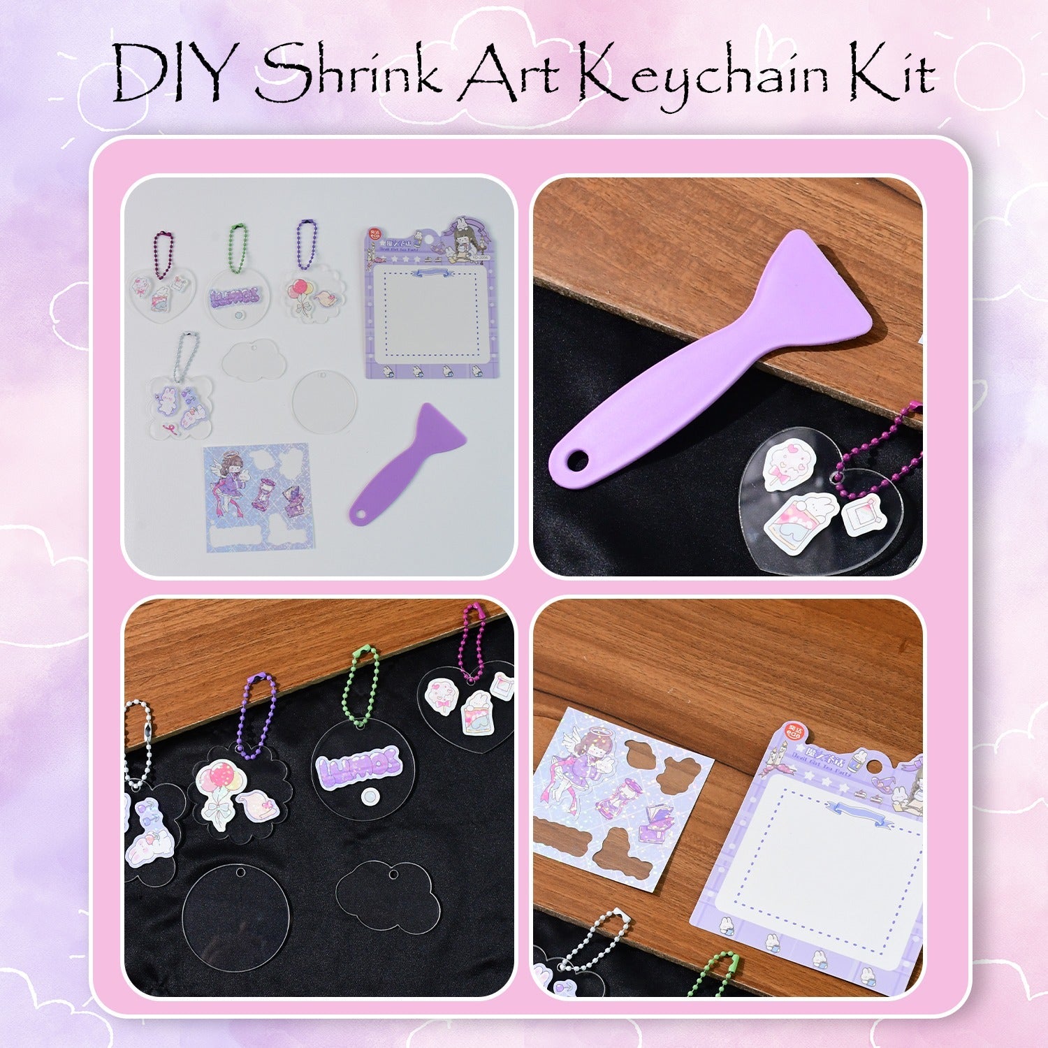 DIY Shrink Art Keychain Making Kit for Kids (1 Set)