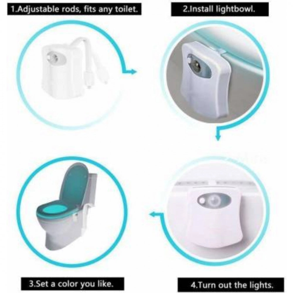 Generic LED Light Sensor Motion Activated Glow Bowl Light Up Sensing Toilet Seat Night Lightning Bowl (Color: Assorted)