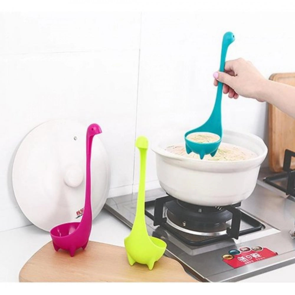 Generic Pack Of_2 Nessie Ladle Dinosaur Long Handle Soup Spoons (Color:Assorted)