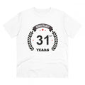 Generic Men's PC Cotton 31st Anniversary Printed T Shirt (Color: White, Thread Count: 180GSM)