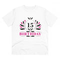 Generic Men's PC Cotton 15th Birthday Printed T Shirt (Color: White, Thread Count: 180GSM)