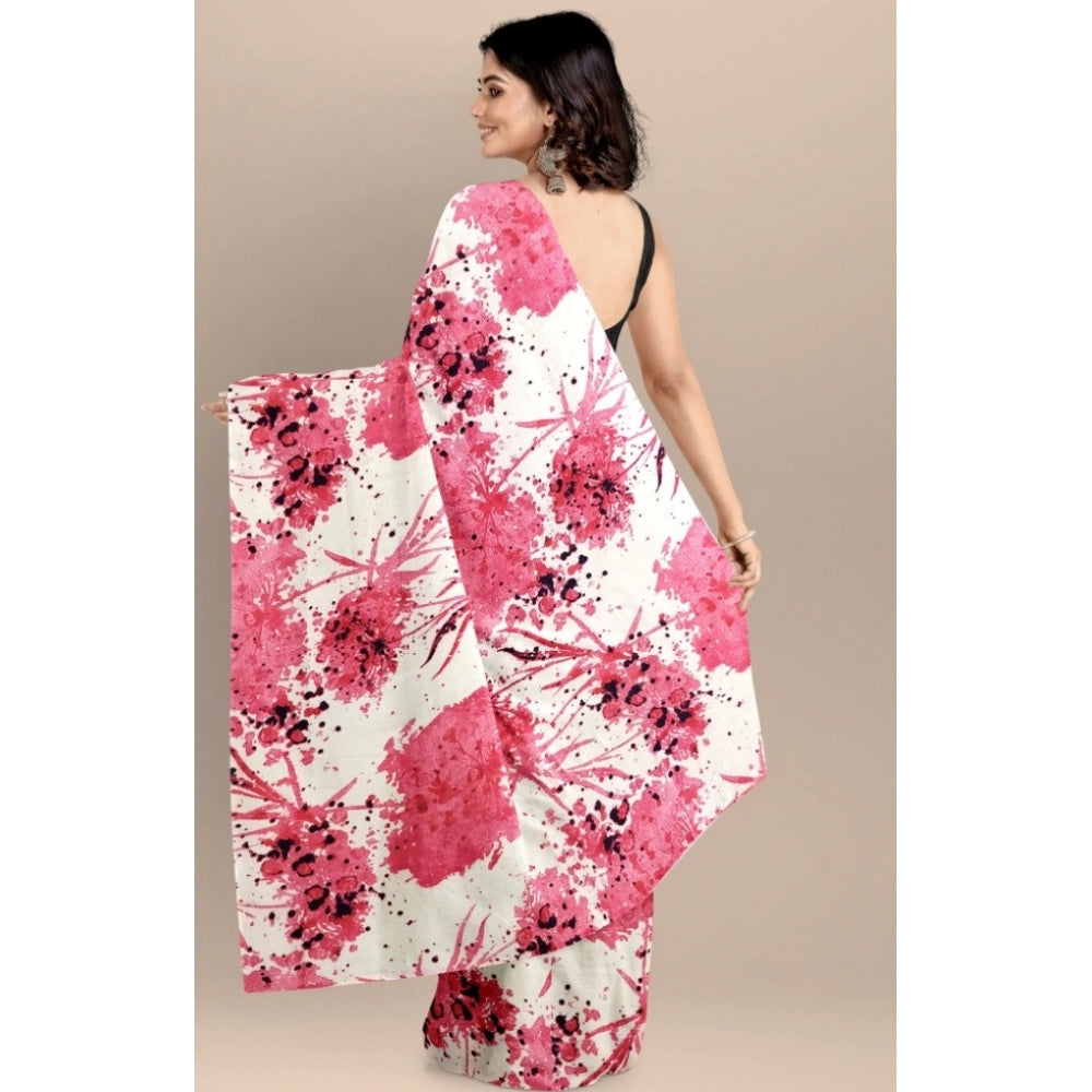 Generic Women's Joya Silk Saree with Blouse (Pink, 5-6 Mtrs)
