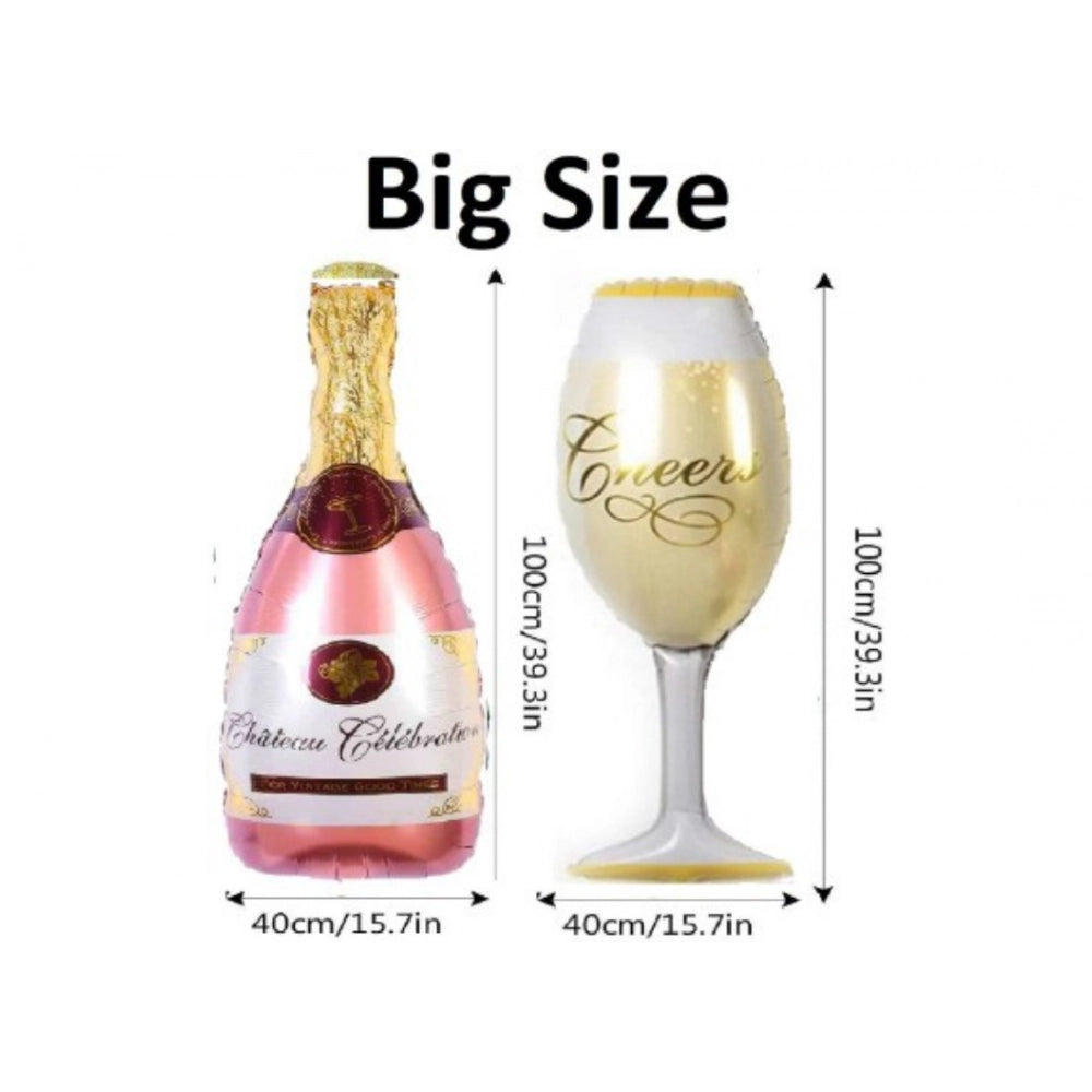 Generic 1St Anniversary Rose Gold Foil Balloons With Happy Decoration Items Set (Multicolor)