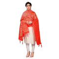 Generic Women's Silk Pure weaving Work Duppatta (Red, Length: 2-2.3 Mtrs)