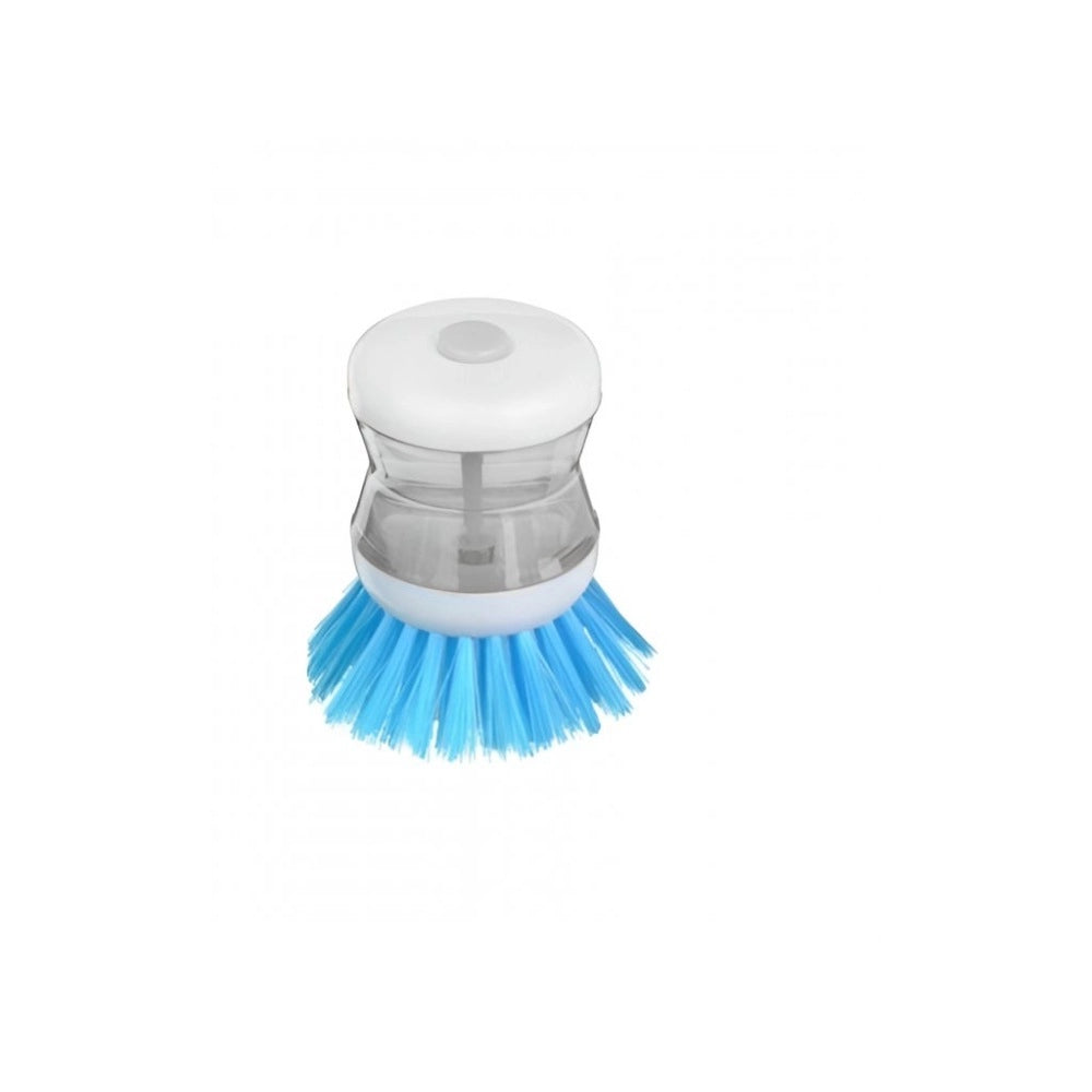 Generic Pack Of_2 Plastic Wash Basin Brush Cleaner With Liquid Soap Dispenser (Color: Assorted)