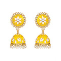 Generic Women's Rose Gold Plated Alloy Earrings (Yellow)