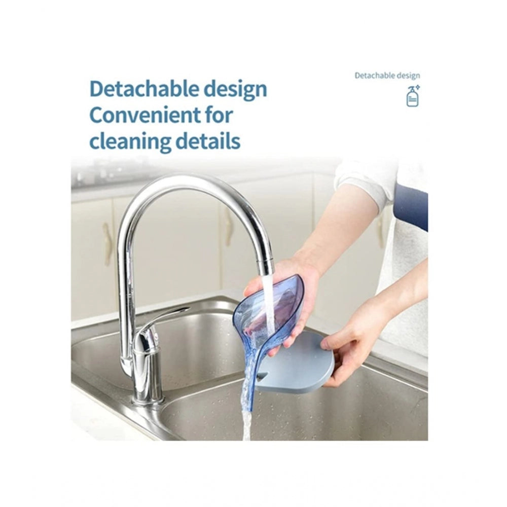 Generic Pack Of_2 Leaf Shape Soap Box Self Draining Bathroom Soap Holder (Assorted)