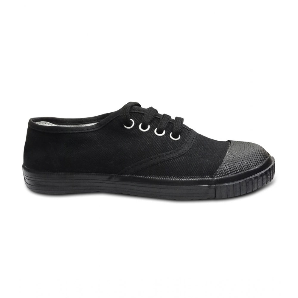 Generic Unisex Cotton School Shoe Lace-Up (Black)