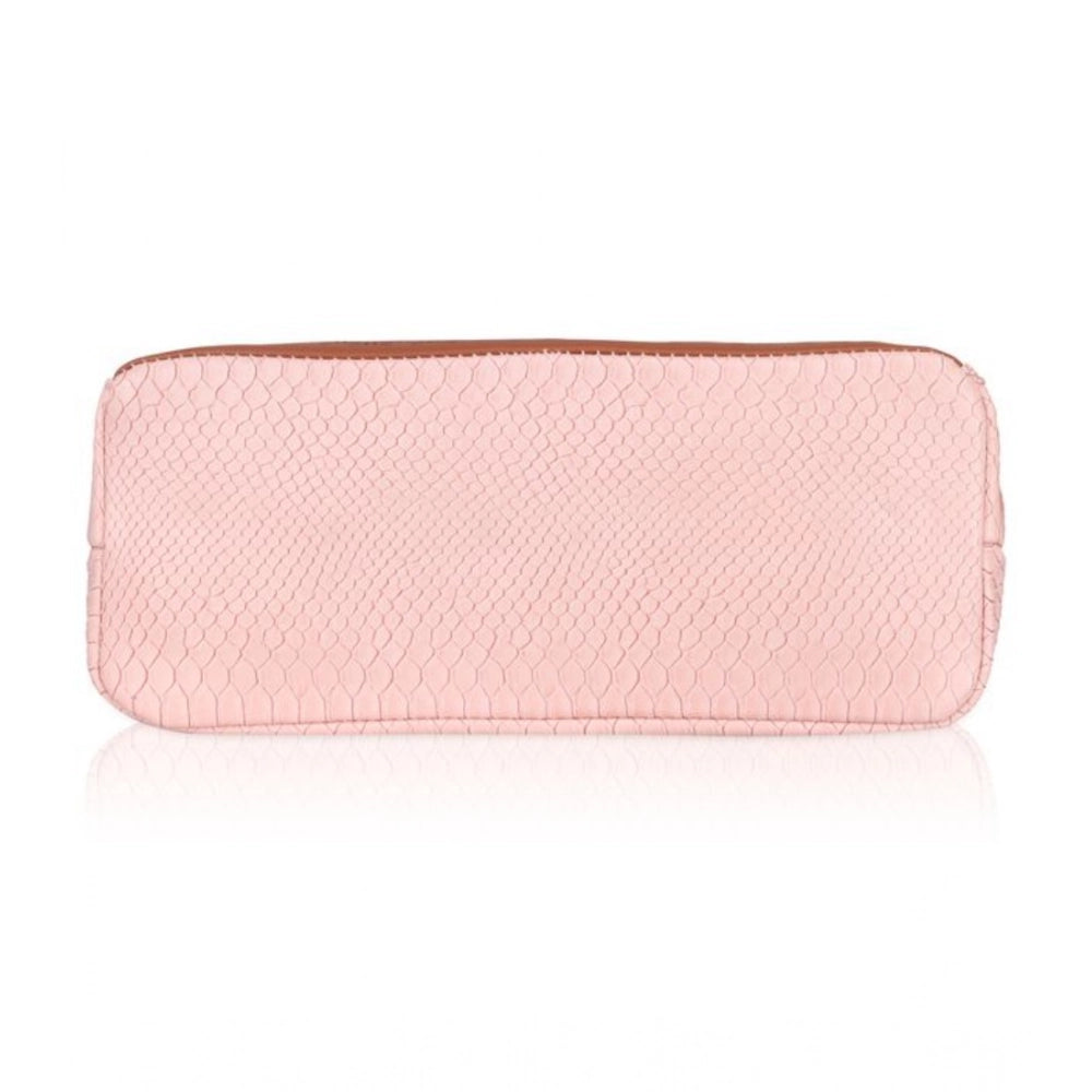 Generic Women's Faux Leather Printed Tote Bag (Pink)