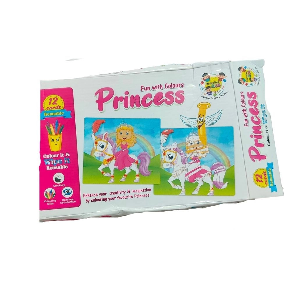 Fun With Coloring Board-Princess |   Cardboard  |   Educational Toys| 3+ Years