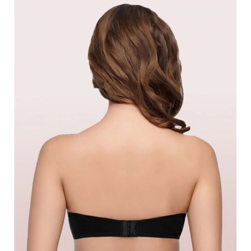 Enamor A019 Women's Cotton Strapless Bra (Black)