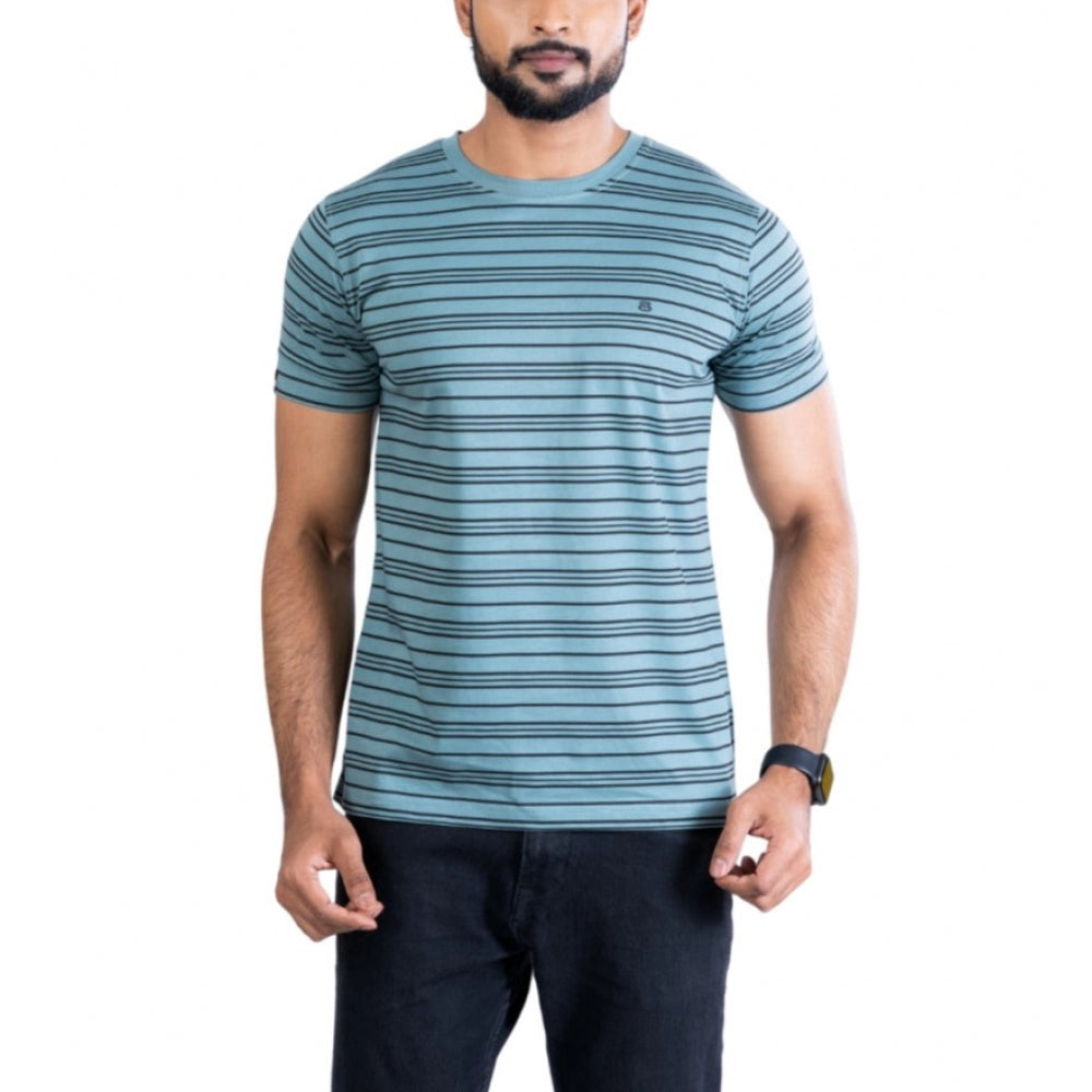 Generic Men's Casual Cotton Printed Round Neck Half Sleeve T-Shirt (Gery)