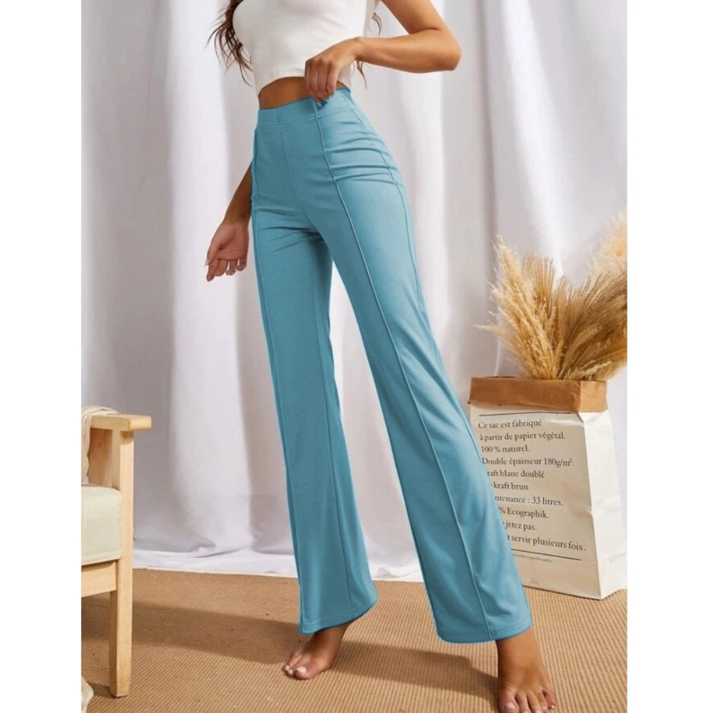 Generic Women's Polyester Solid Regular Fit Pant (Pista)