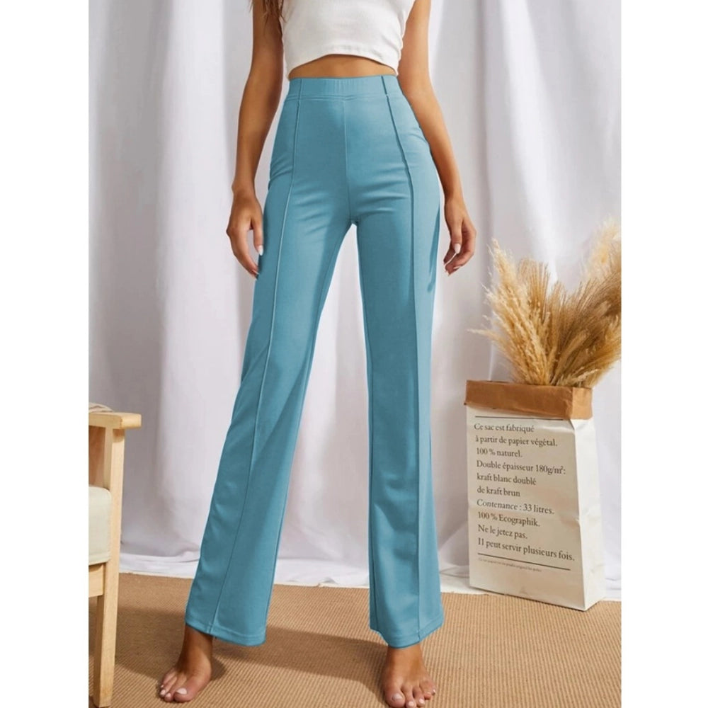 Generic Women's Polyester Solid Regular Fit Pant (Pista)