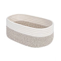 Generic Cotton Oval Storage Rope Woven Baskets Pack of 1 (White Mix)