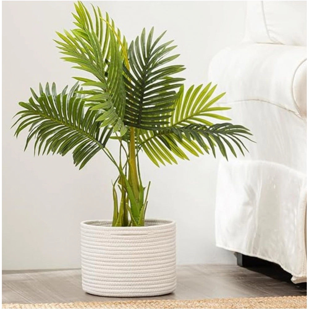 Generic Cotton Storage Rope Woven Baskets 9x7 Inch Pack of 1 (White)