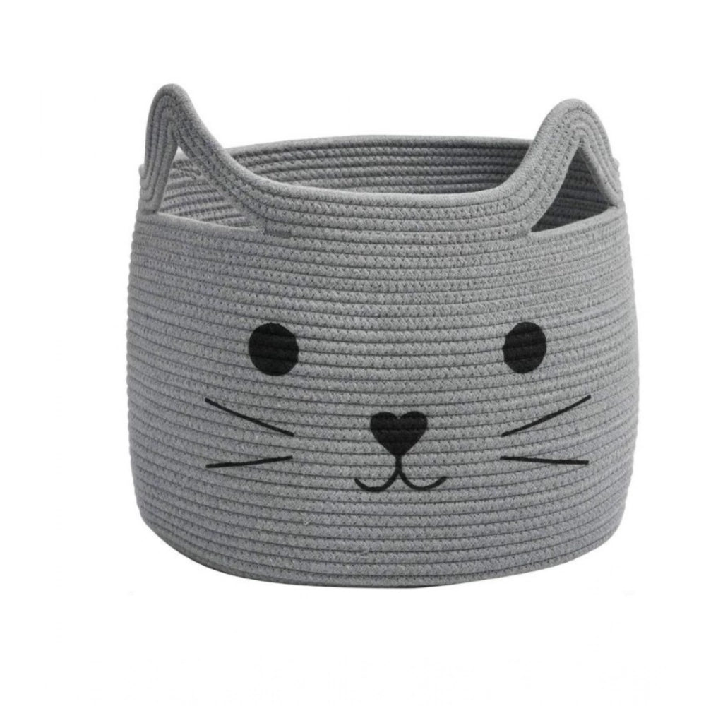 Generic Cotton Large Storage Cat Basket 15x11 Inch Pack of 1 (Grey)