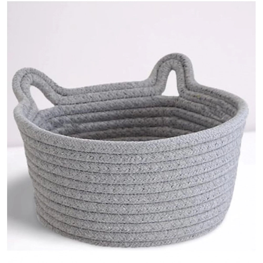 Generic Cotton Plain Cat Basket 9x5 Inch Pack of 1 (Grey)