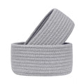 Generic Cotton Storage Rope Woven Baskets Pack of 2 (Grey)