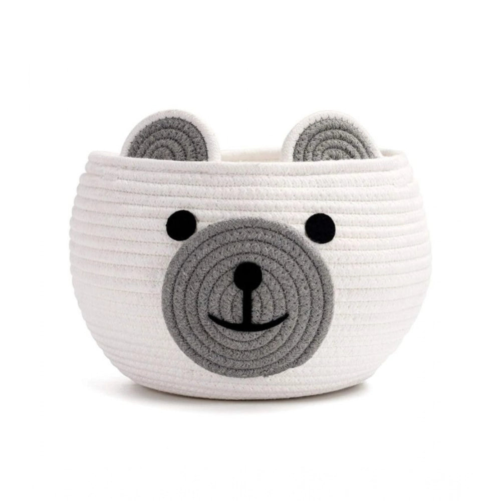 Generic Cotton Bear Shaped Storage Baskets Pack of 1 (White)