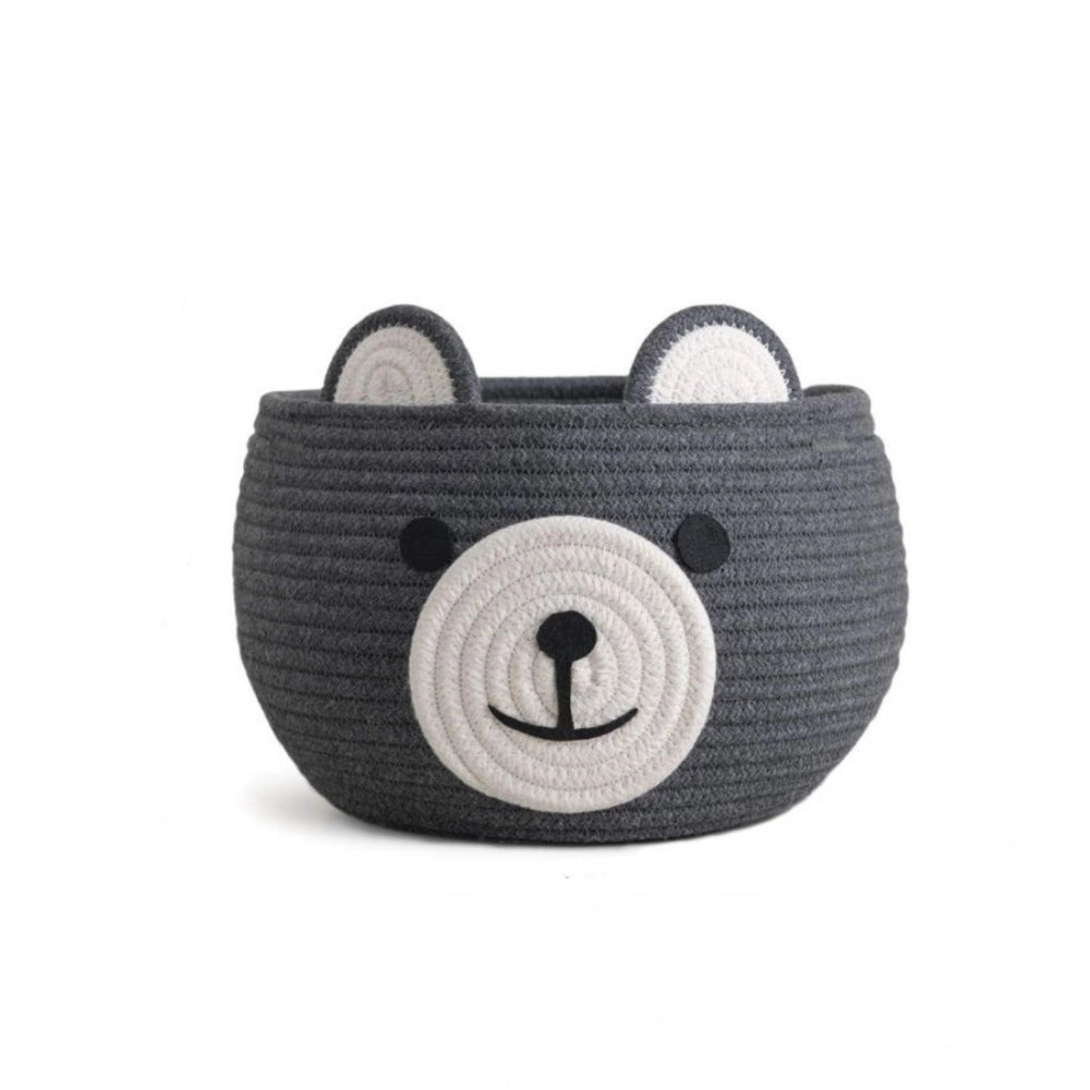 Generic Cotton Bear Shaped Storage Baskets Pack of 1 (Grey)