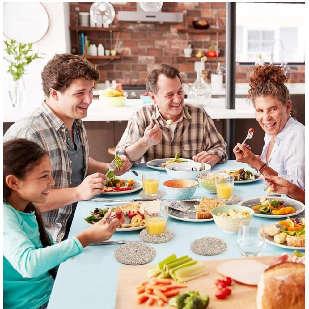 Generic Cotton Rope Drink Coasters 6 Pcs Set (Multicolor)