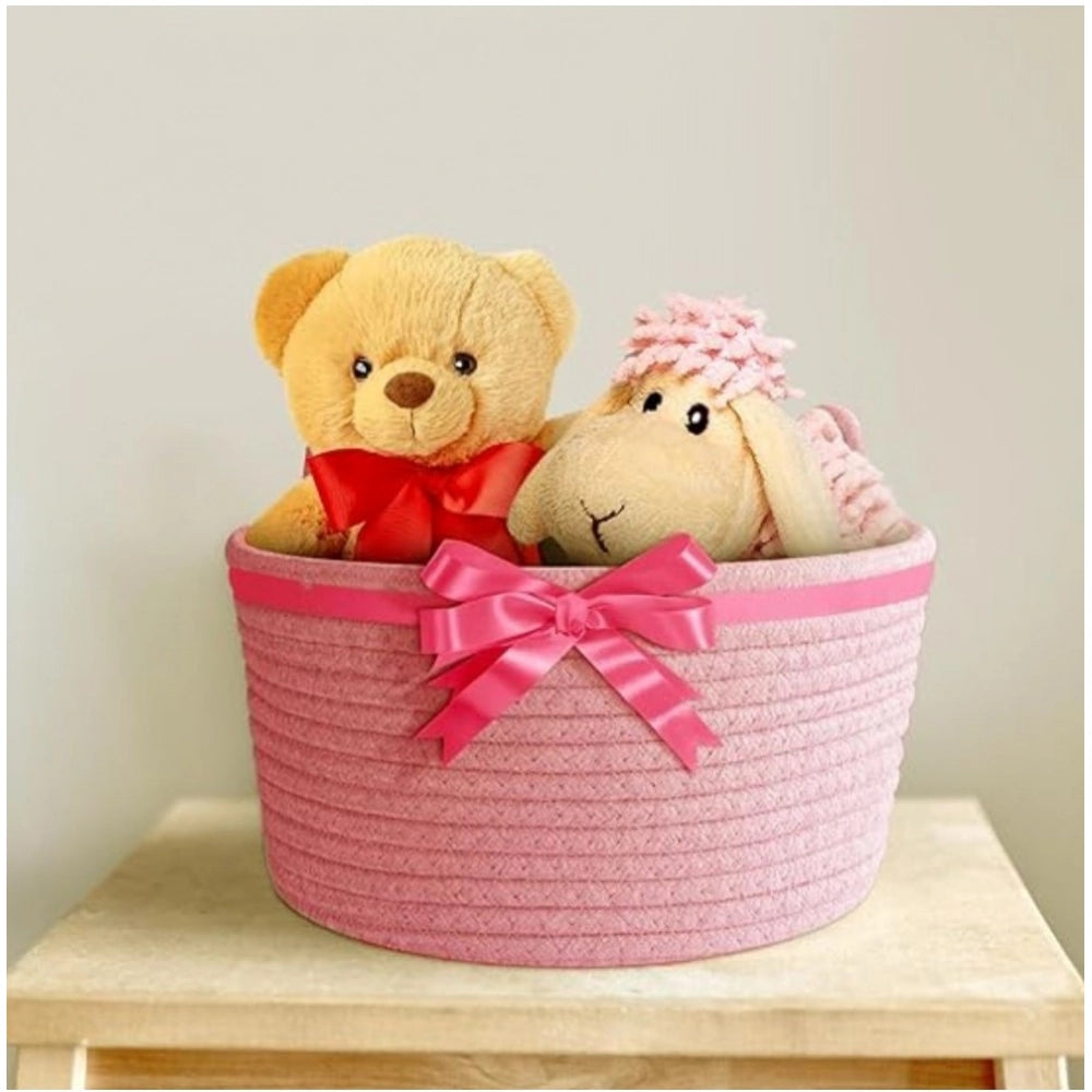 Generic Cotton Plain Cat Basket 9x5 Inch Pack of 1 (Pink)