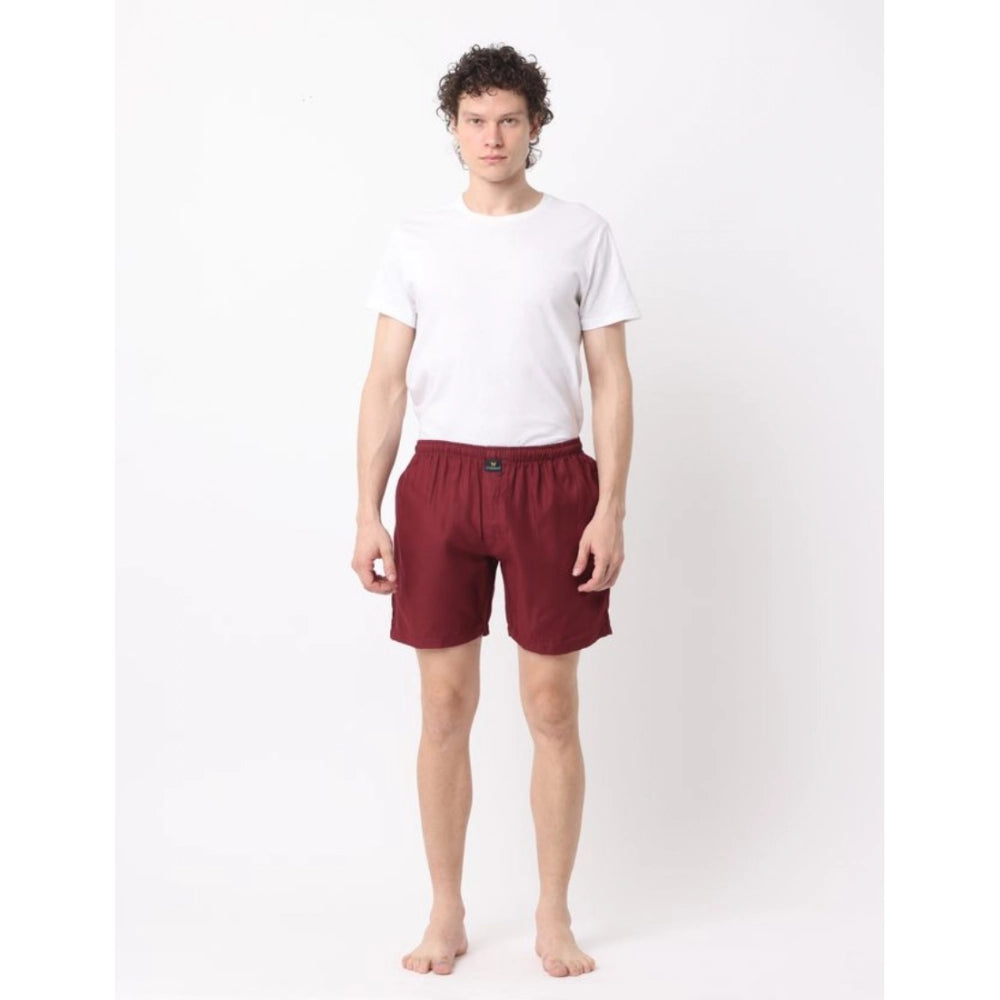 Generic Pack_of_2 Men's Polycotton Solid Boxer Shorts (Multicolor)
