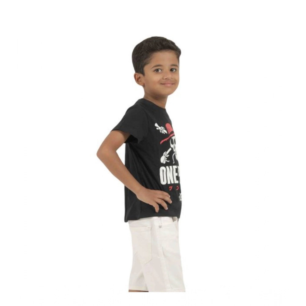 Generic Pack of 2 Boy's Cotton Printed Short Sleeve T-Shirt's (Multicolor)