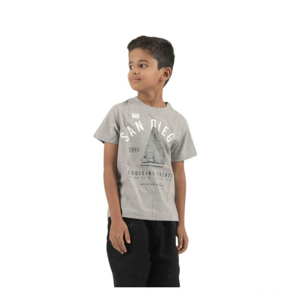 Generic Pack of 2 Boy's Cotton Printed Short Sleeve T-Shirt's (Multicolor)